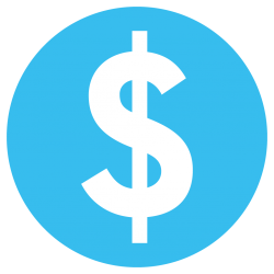 dollar sign in blue circle