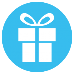 gift in a blue circle