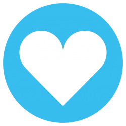 heart in a blue circle