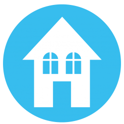 House in Blue Circle Icon