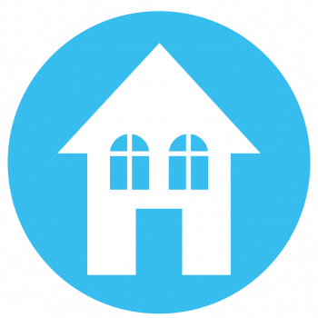 House in Blue Circle Icon