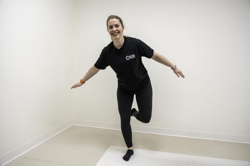 Tara Demonstrates a Skater Jump